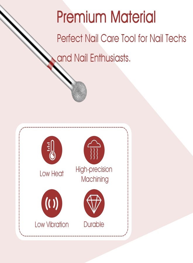 WLLHYF Nail Drill Bits, Ball Shape Nail Cleaner Professional Stainless steel Cuticle Clean Nail Salon Supply Shape Remove Tools for Dead Skin Nail Gel Nails Polishing - Image 4